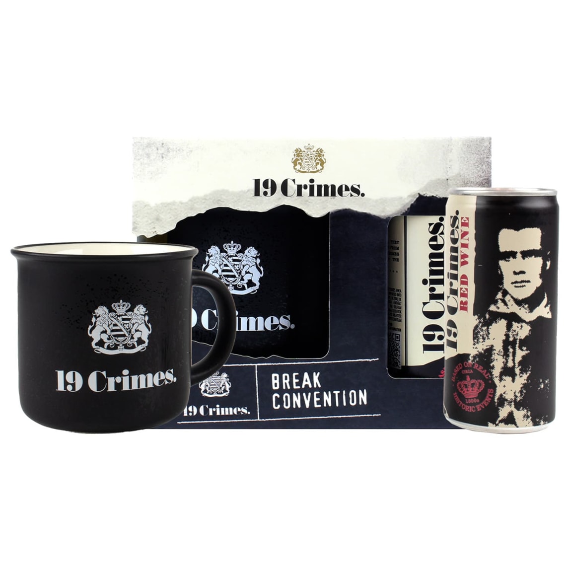 19 Crimes 187ml wine can with ceramic mug gift set for wine lovers