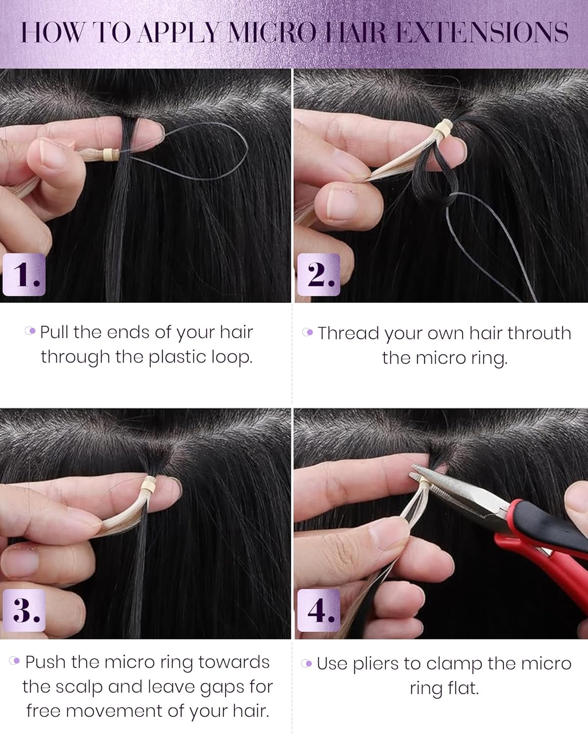 Micro bead human hair extensions 50 strands