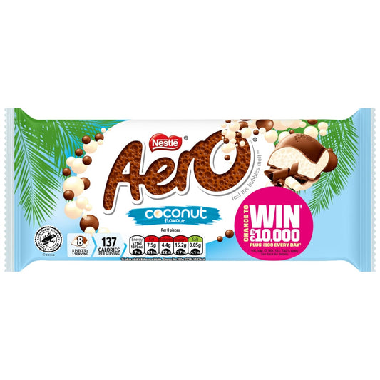 Aero Sharing Bar 95g Coconut bubbly chocolate treat