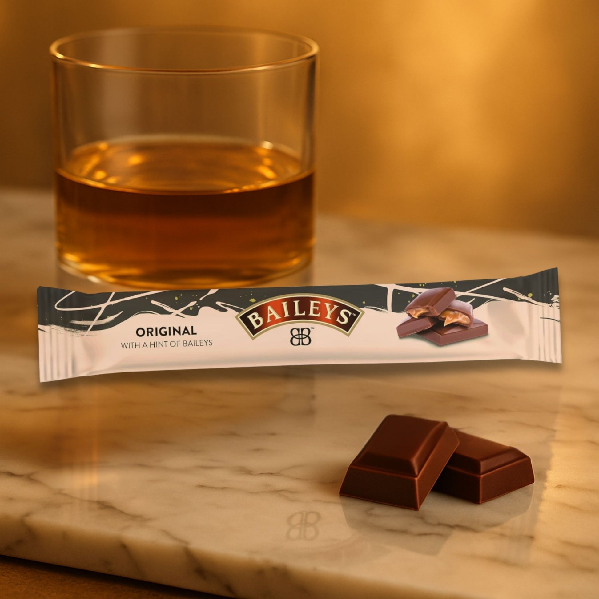 Rich chocolate Baileys truffle bar perfect for snacking