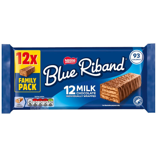 Blue Ribband Milk Chocolate Wafer Bars 12pk