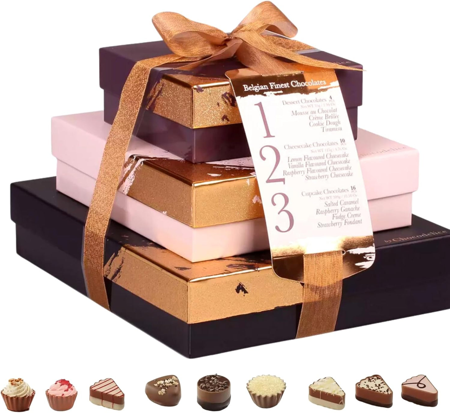 Chocodelice Belgian Chocolates 3 Box Gift Sets Hamper 4