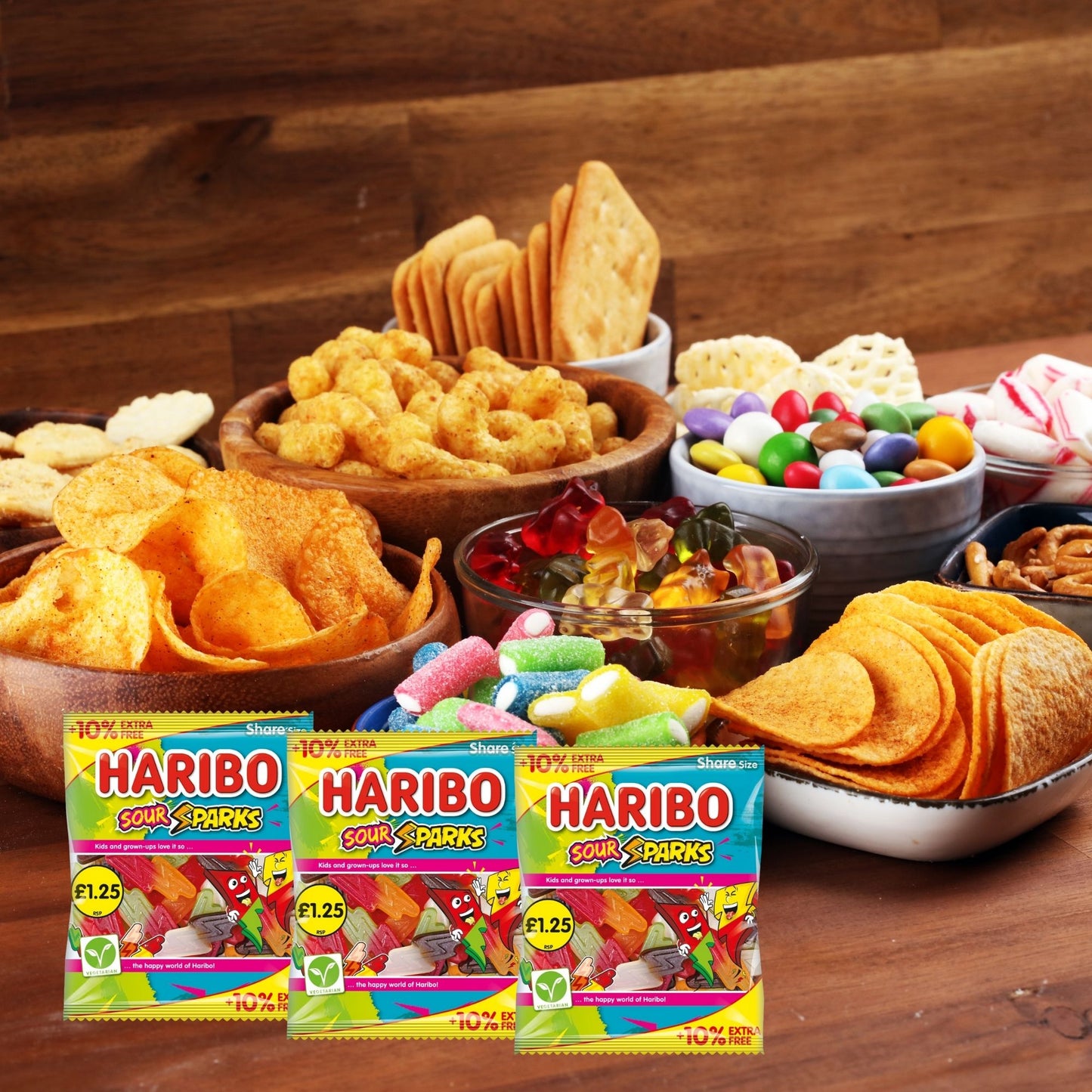 Tangy Haribo sour sweets multipack for parties and sharing