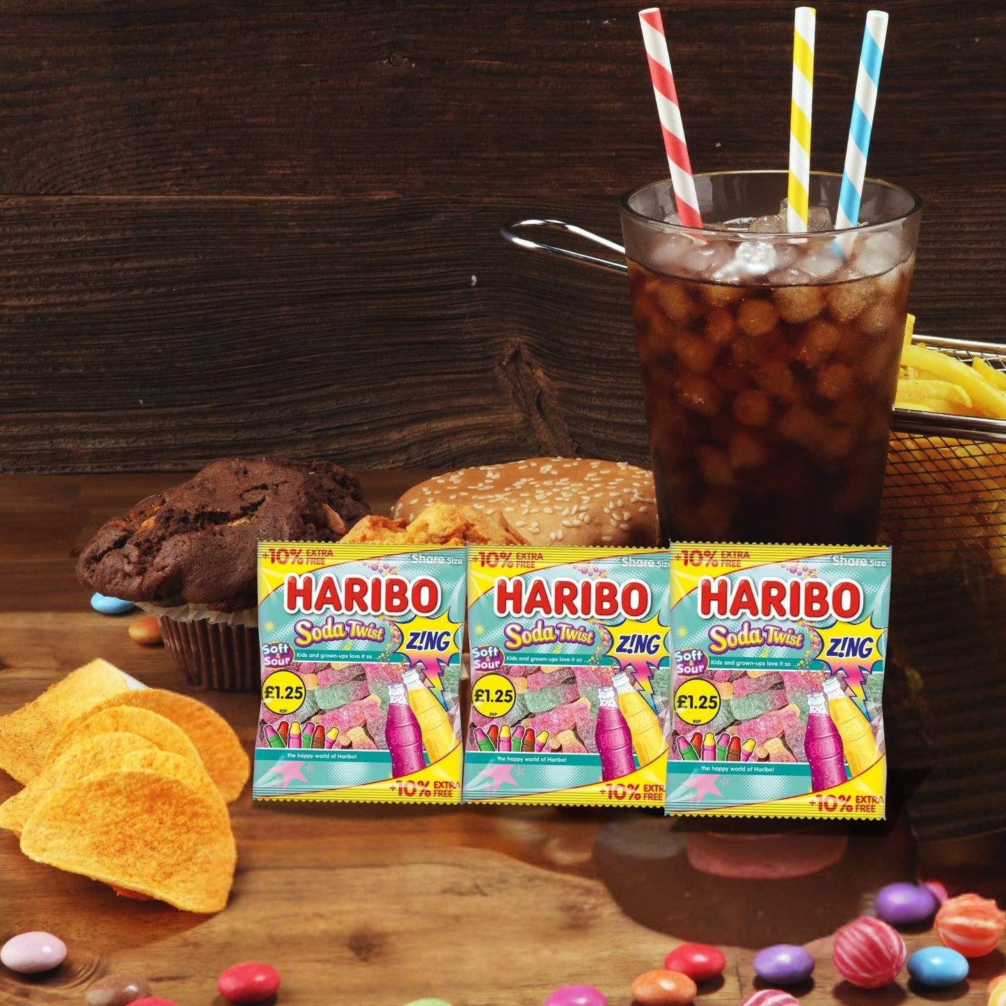 Multipack Haribo Soda Twist candy bags perfect for families