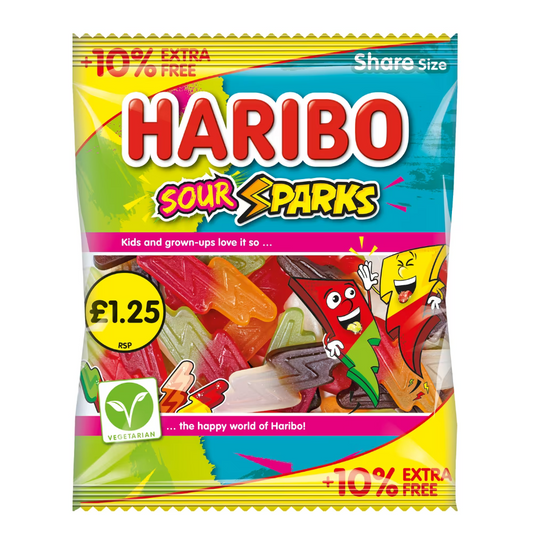 Haribo Sour Spark 12 pack fruity candy mix 154g each