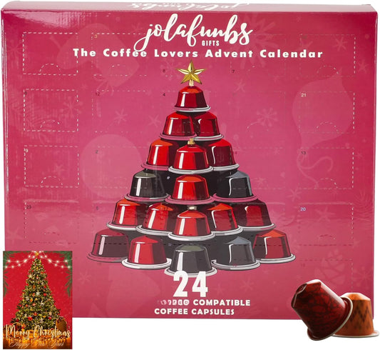 JOLAFUNBS 24-Day Coffee Pod Advent Calendar 2025 with Nespresso-compatible capsules