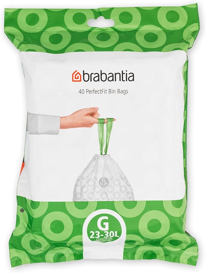 Brabantia 40 PerfectFit bin liners Size G 23-30L with drawstring handles