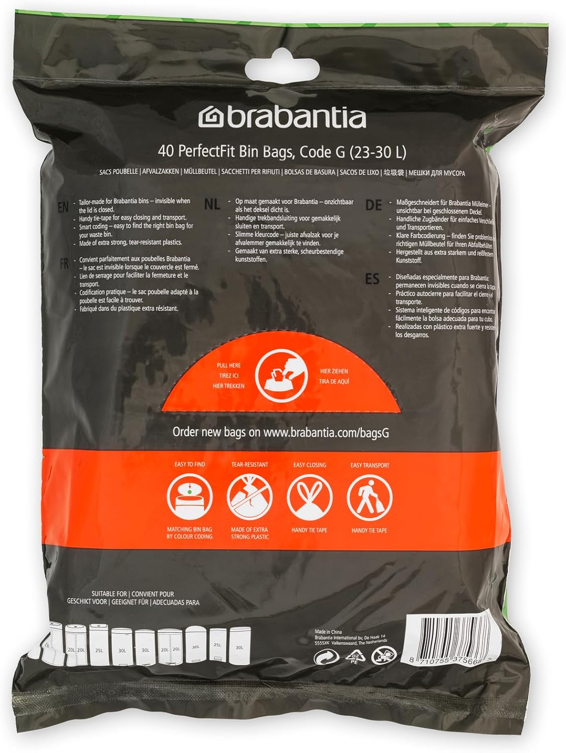 Brabantia-PerfectFit bin liners in a kitchen bin Size G 23-3