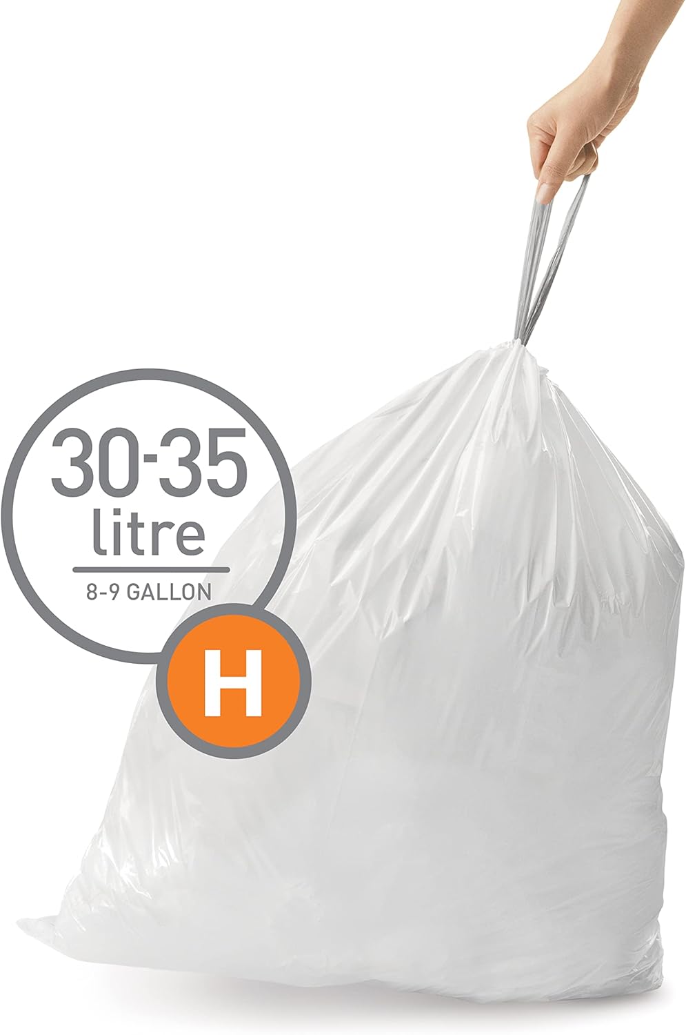 White bin bags for medium 30 to 35 litre bins