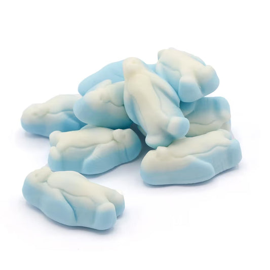 Festive penguin-shaped blackcurrant jelly sweets by Kingsway