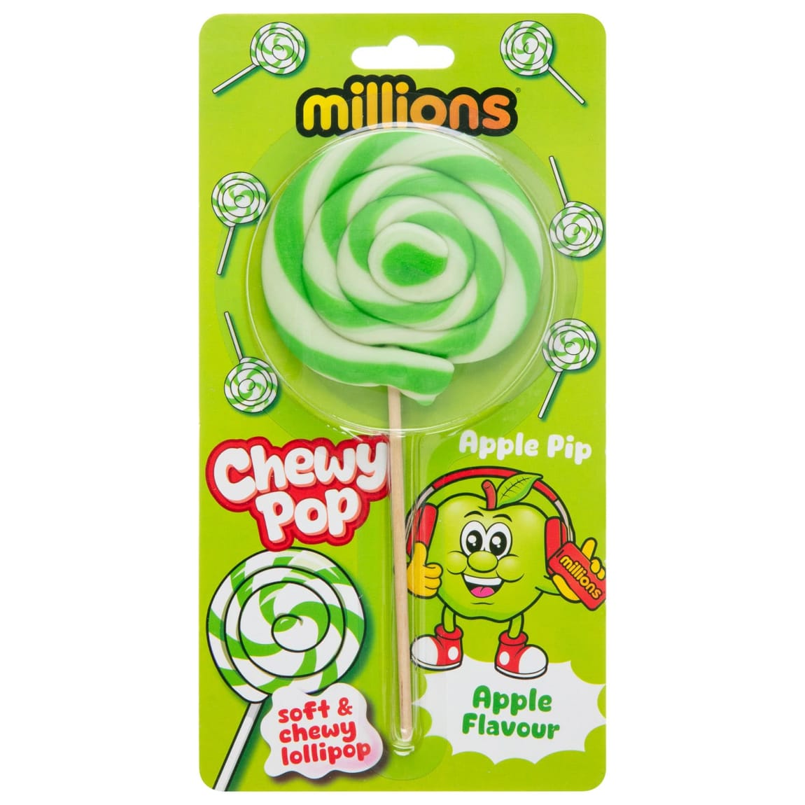 Millions Chewy Pop 80g – Strawberry, Apple, Bubblegum & Cola Options