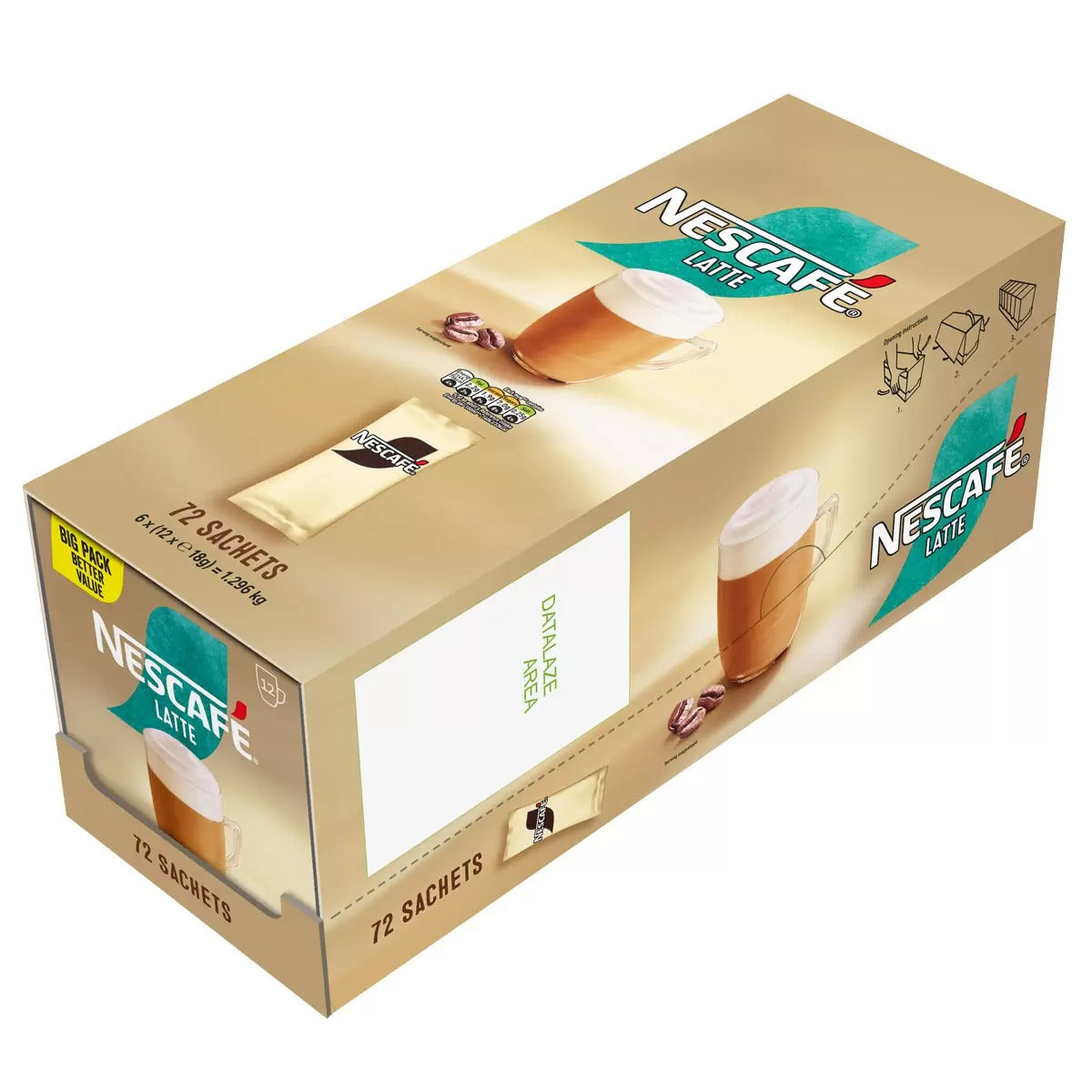 Nescafé Latte Unsweetened Sachets, 72 x 18g