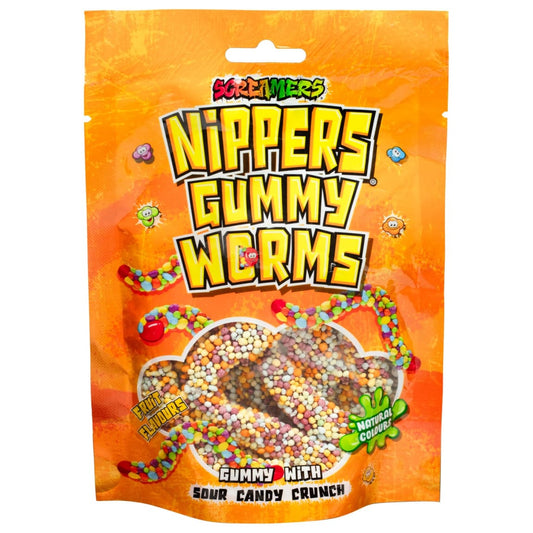 Nippers gummy worms fruity chewy jelly sweets 85g