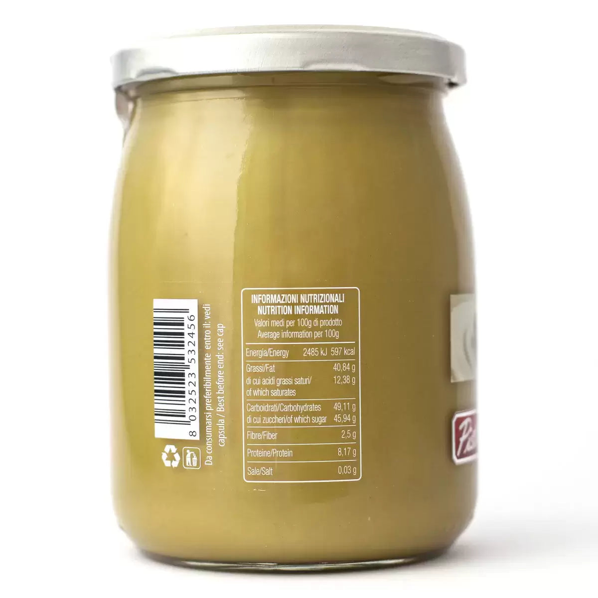 Pisti Sicilian Pistachio Cream Spread, 600g left side
