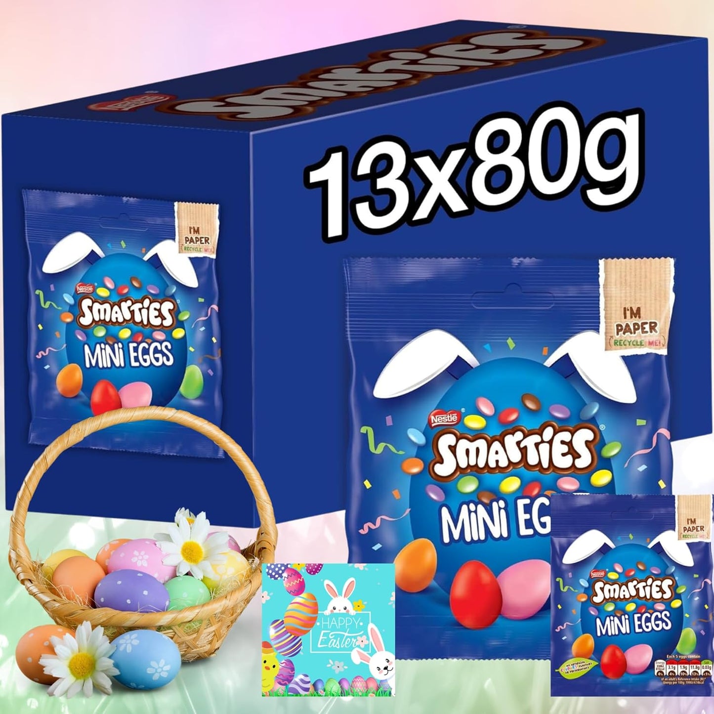 Smarties Milk Chocolate Mini Eggs 13 x 80g 1