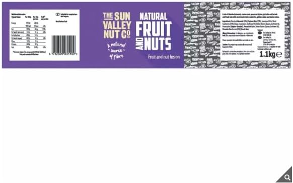 Sun Valley Natural Fruit & Nuts Selection 1.1kg – Vegan, vegetarian, and no added sugar for a wholesome, guilt-free snack