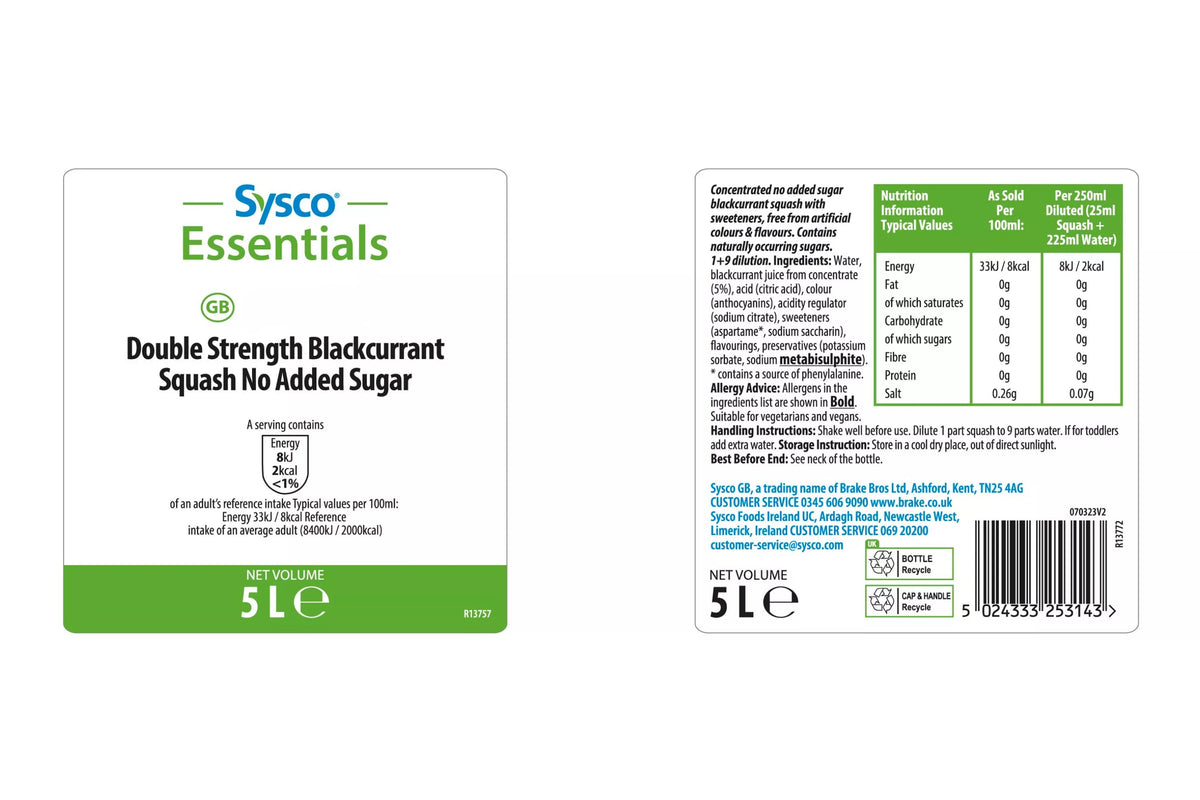 Blackcurrant squash concentrate made with real fruit juice