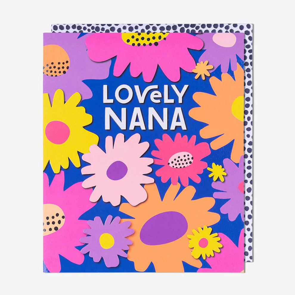 Beautiful blue floral birthday card for Nana, perfect for those looking for greeting cards near me. A trendy and heartfelt birthday card greeting cards.