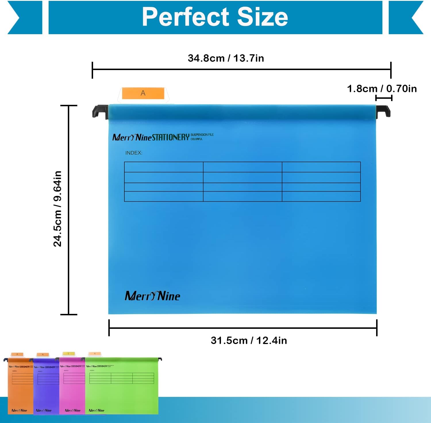 Colourful A4 suspension folders for school or work