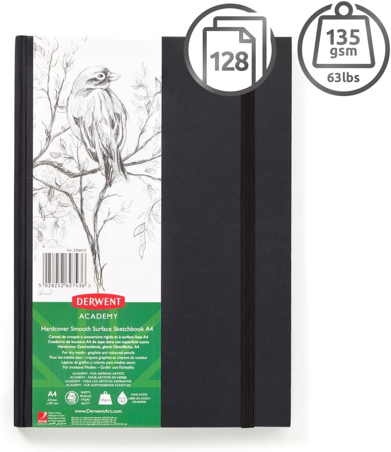 Artistβs hardcover A4 sketchpad for drawing and colour