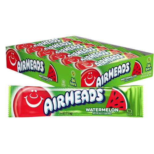 Pack of 36 Airheads Watermelon Chewy Candy 16g each