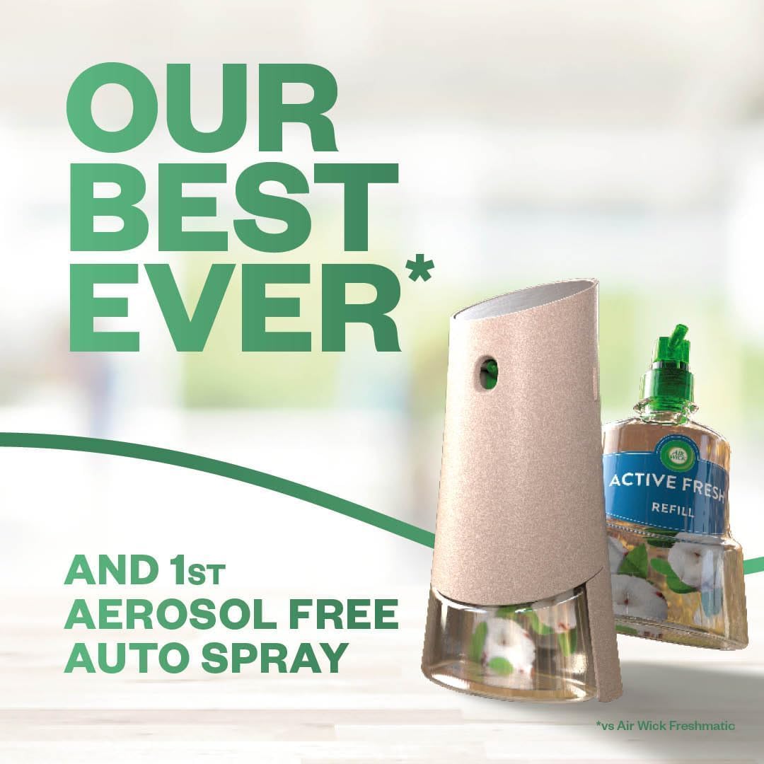 Airwick Aerosol-Free Automatic Air Freshener with Fresh Cotton Scent, Ideal for Home Use