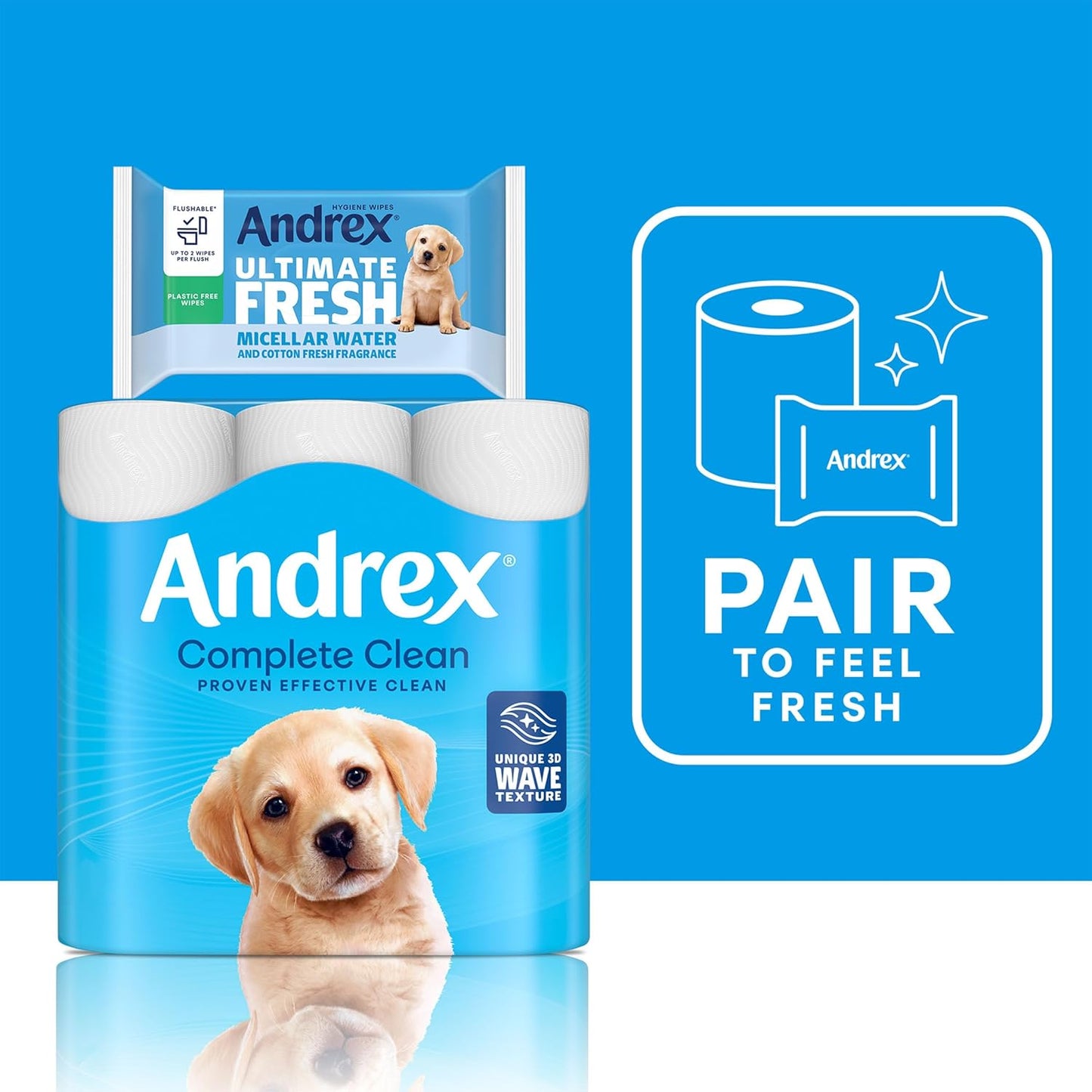 Andrex biodegradable wipes, safe and soft for sensitive skin