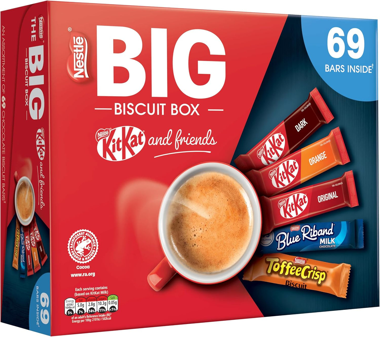 Assorted Nestlé biscuit bars in a large bulk sharing box