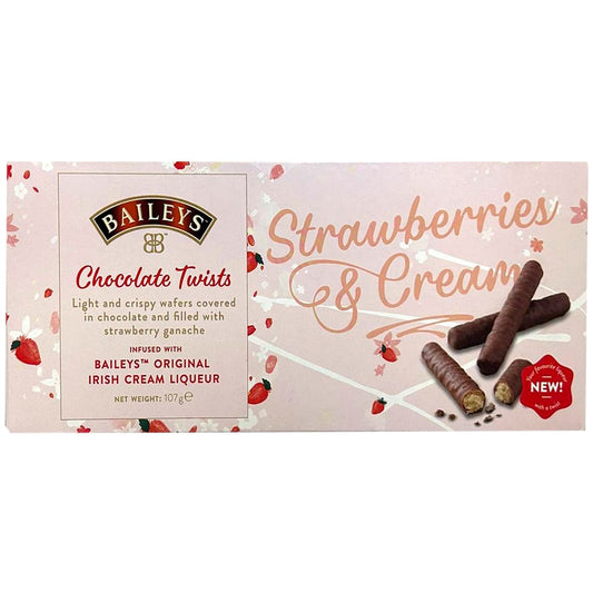 Baileys Chocolate Twists 107g box of Irish Cream wafer rolls