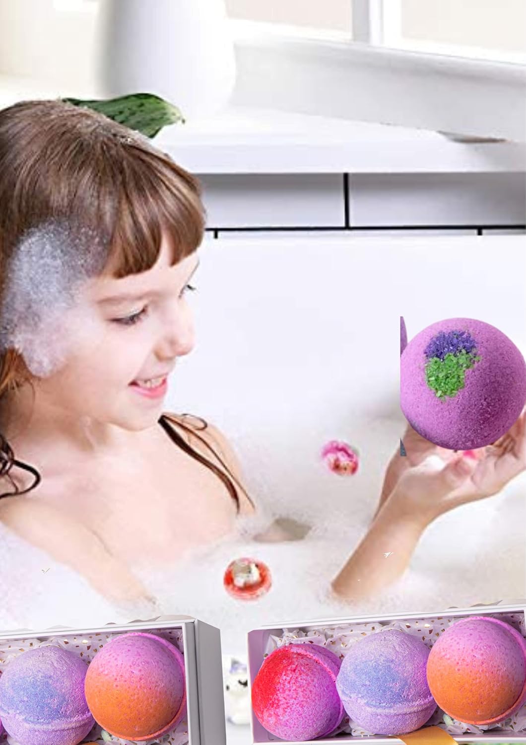 Pamper set with bath bombs, socks, eye mask, and chocolates