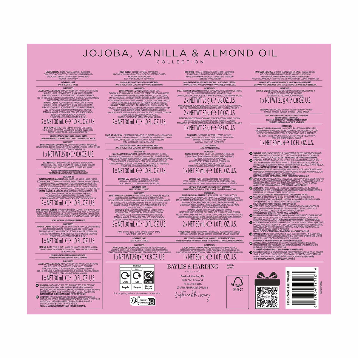 Baylis & Harding 24-day self-care advent calendar with body lotions and bath bombs