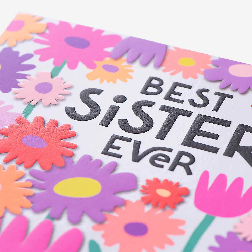 Best Sister Floral Birthday Card, a beautiful birthday greeting card for sister, part of our collection of birthday cards and birthday card greeting cards.