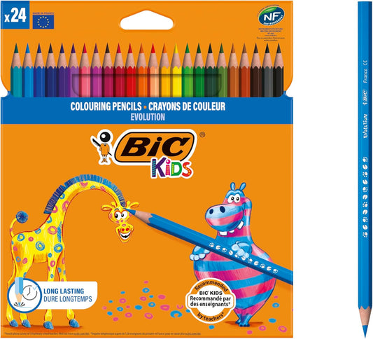 bic kids evolution coloured pencils 24 pack