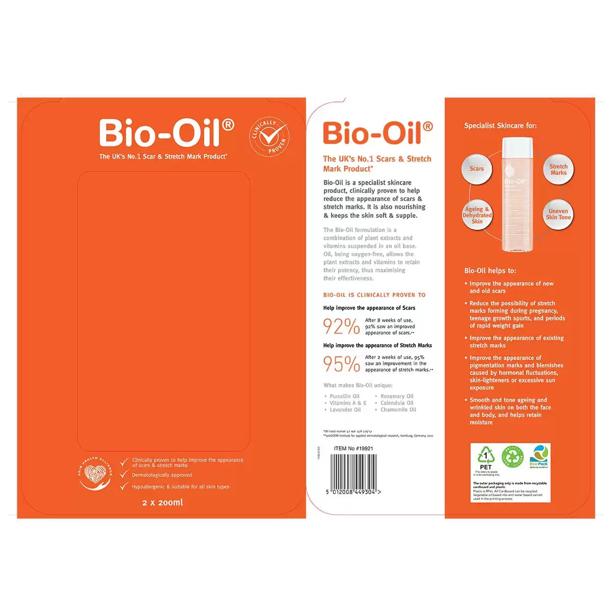 Bio-Oil for Scars and Stretch Marks 200ml Twin Pack