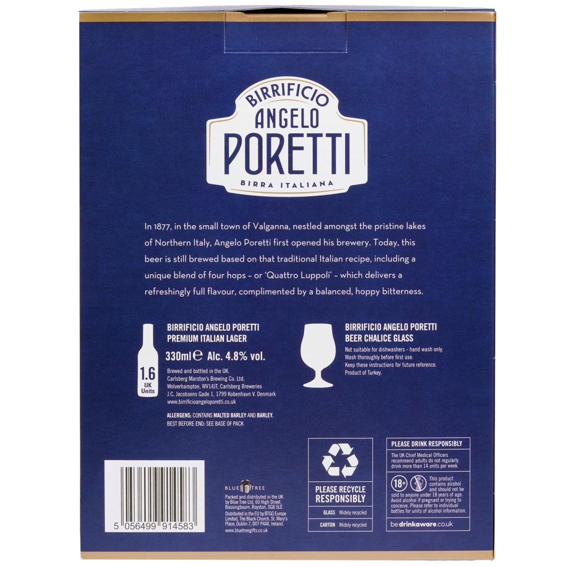 Birrifico Angelo Poretti 330ml Lager gift set for gifting or personal enjoyment