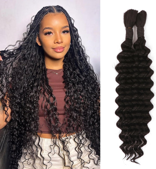 Boho braiding human hair extensions 16 inch deep wave