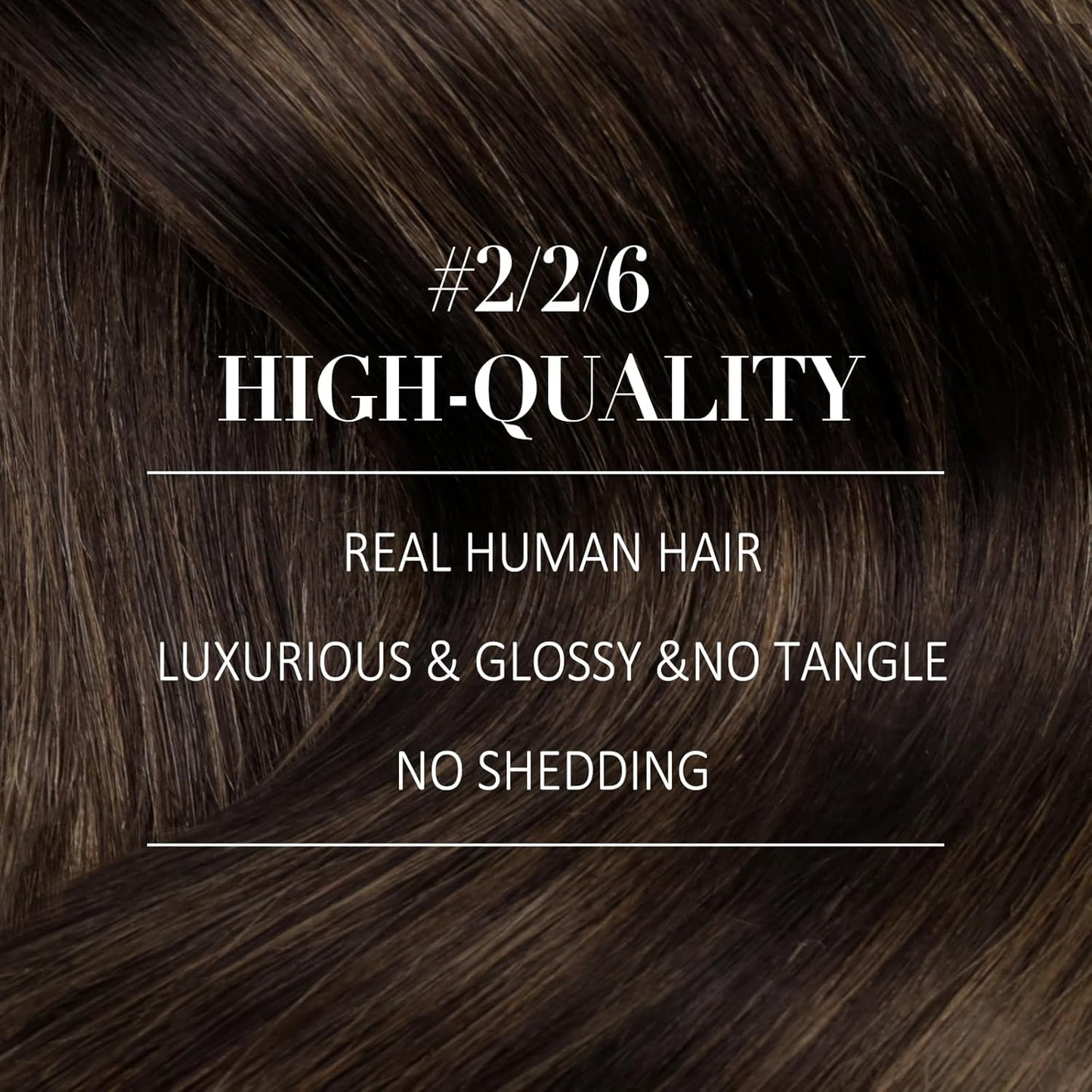 Clip in extensions with dark and medium brown highlights