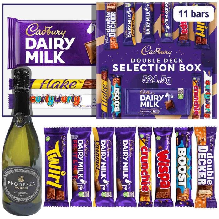 Bubbly paired with rich cocoa delights in a hamper