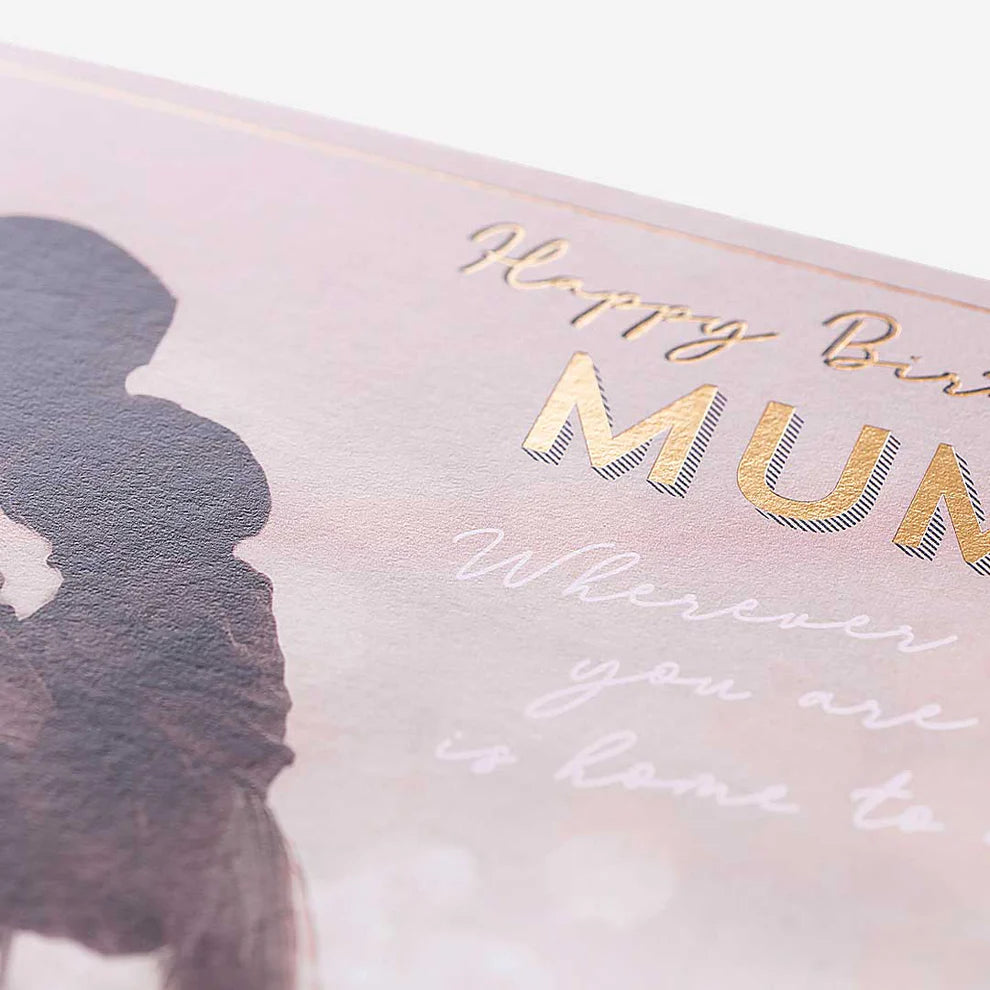 Beautiful scenic mum birthday greeting card design