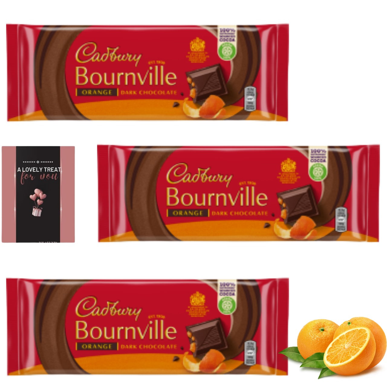 Cadbury Bournville Orange Chocolate Sweet Hamper with 3 bars