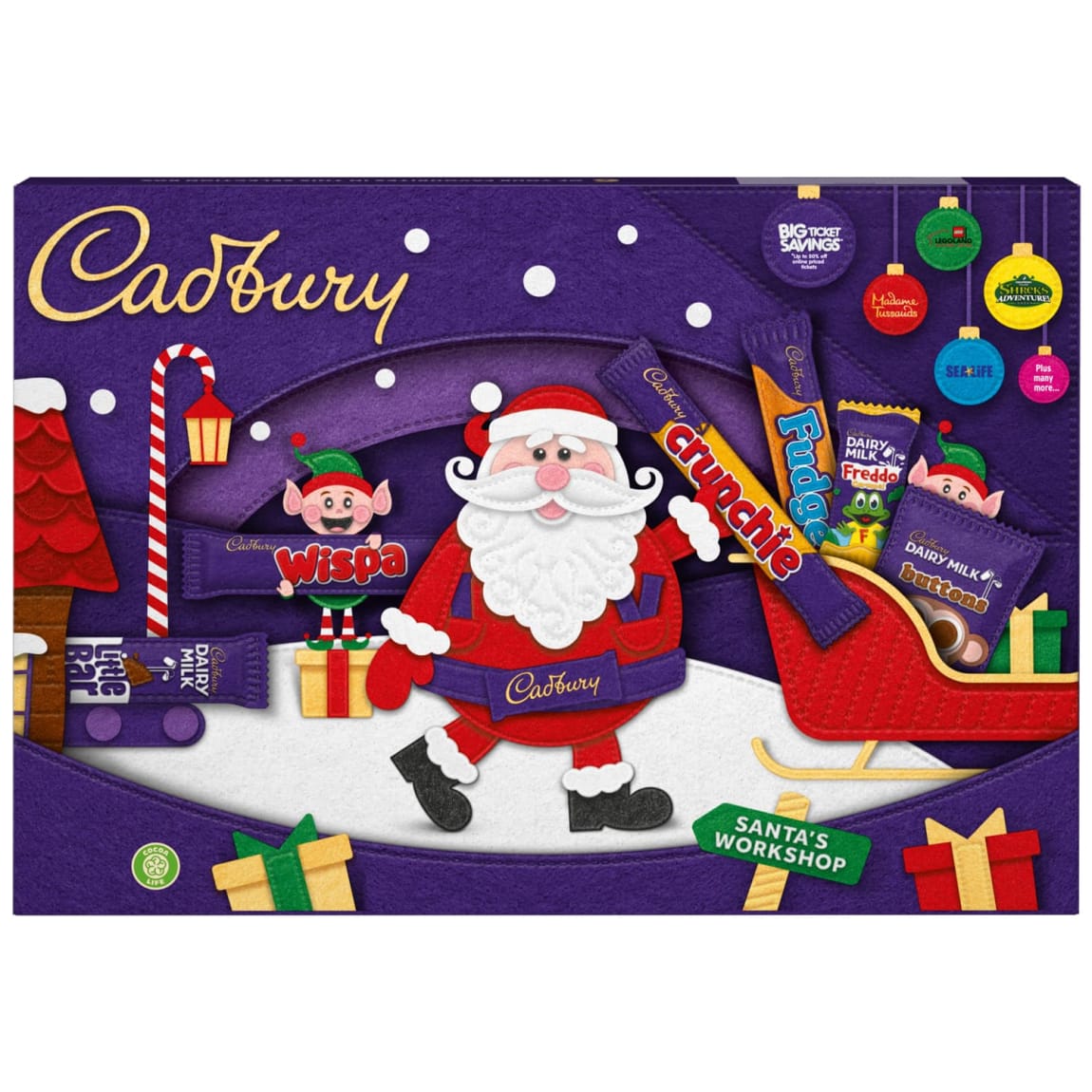 Cadbury Christmas Selection Box 125g with six chocolate favourites