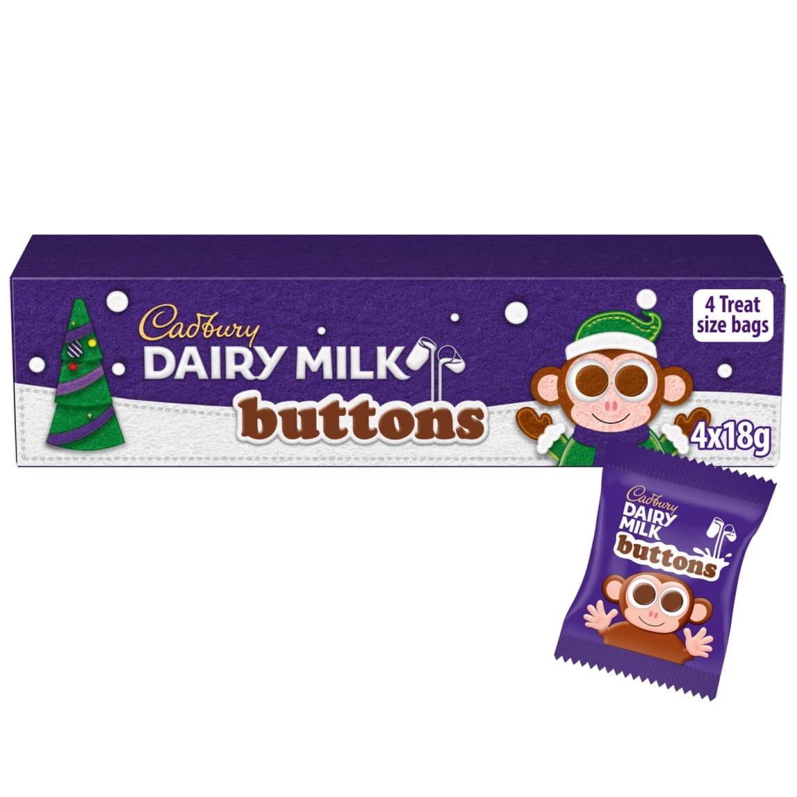 Cadbury Dairy Milk Buttons Tube 72g filled with creamy milk chocolate buttons