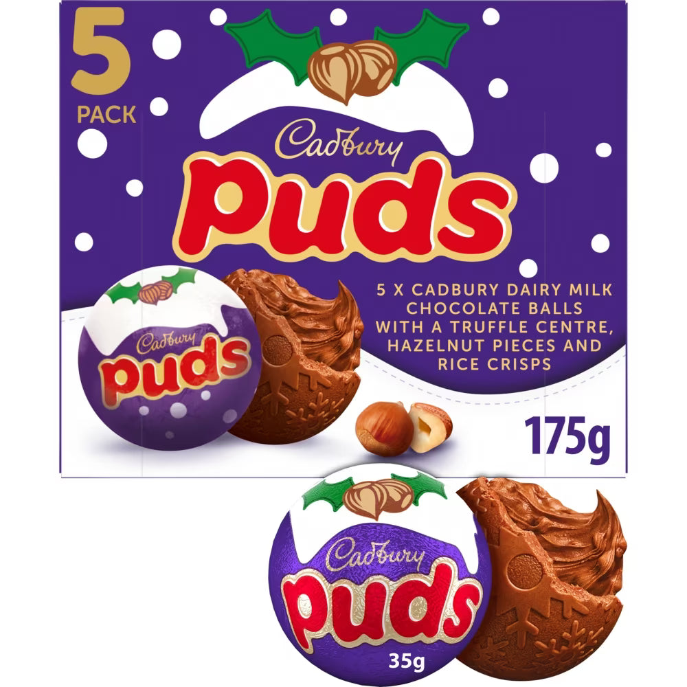 Cadbury Dairy Milk Chocolate Puds 5 Pack 175g festive chocolates