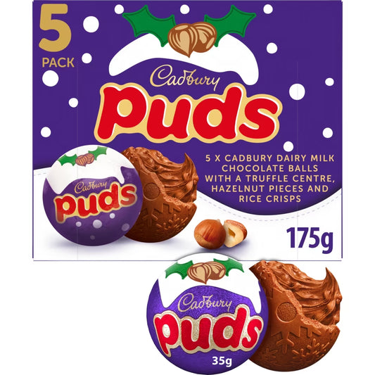 Cadbury Dairy Milk Chocolate Puds 5 Pack 175g festive chocolates
