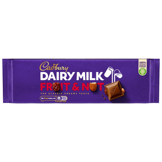 Cadbury Dairy Milk Fruit and Nut 300g chocolate bar with nuts and fruit