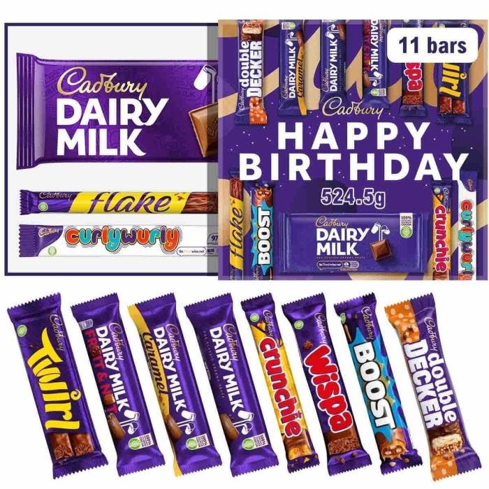 Cadbury Happy Birthday gift pack with ribbon
