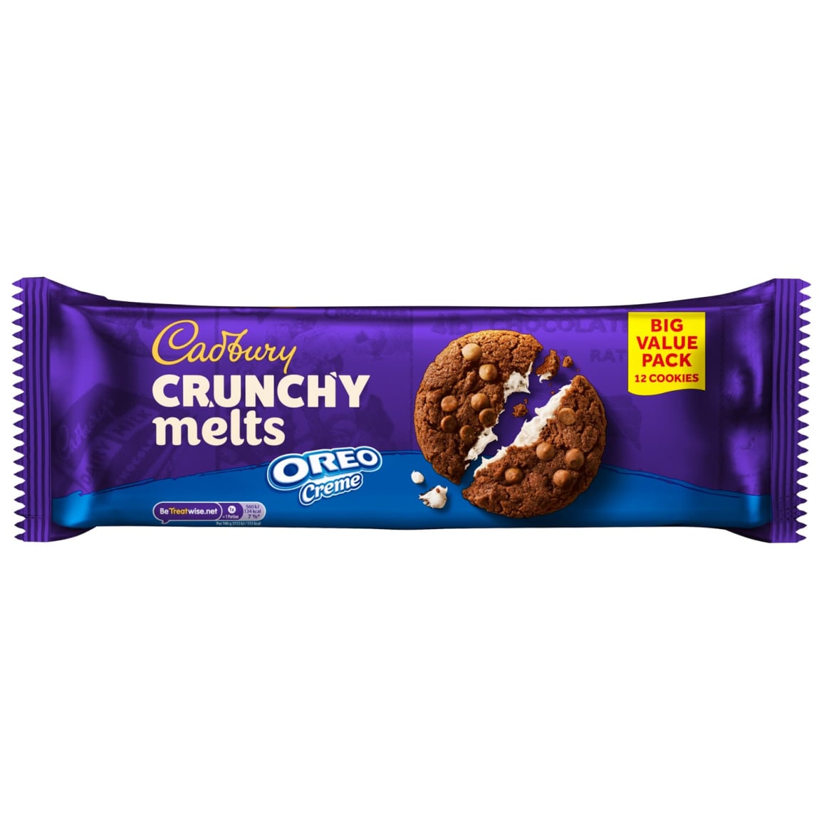 Cadbury Oreo Crème Crunchy Melts 312g enjoyed as sweet snack with coffee