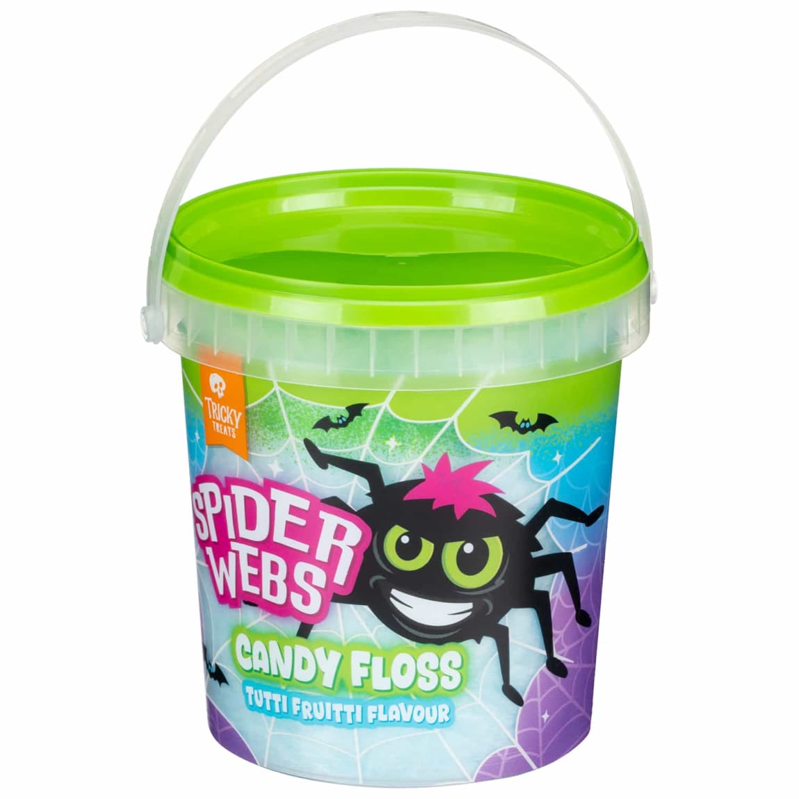 Tutti Fruitti flavoured Tricky Treats Spider Web Candy Floss