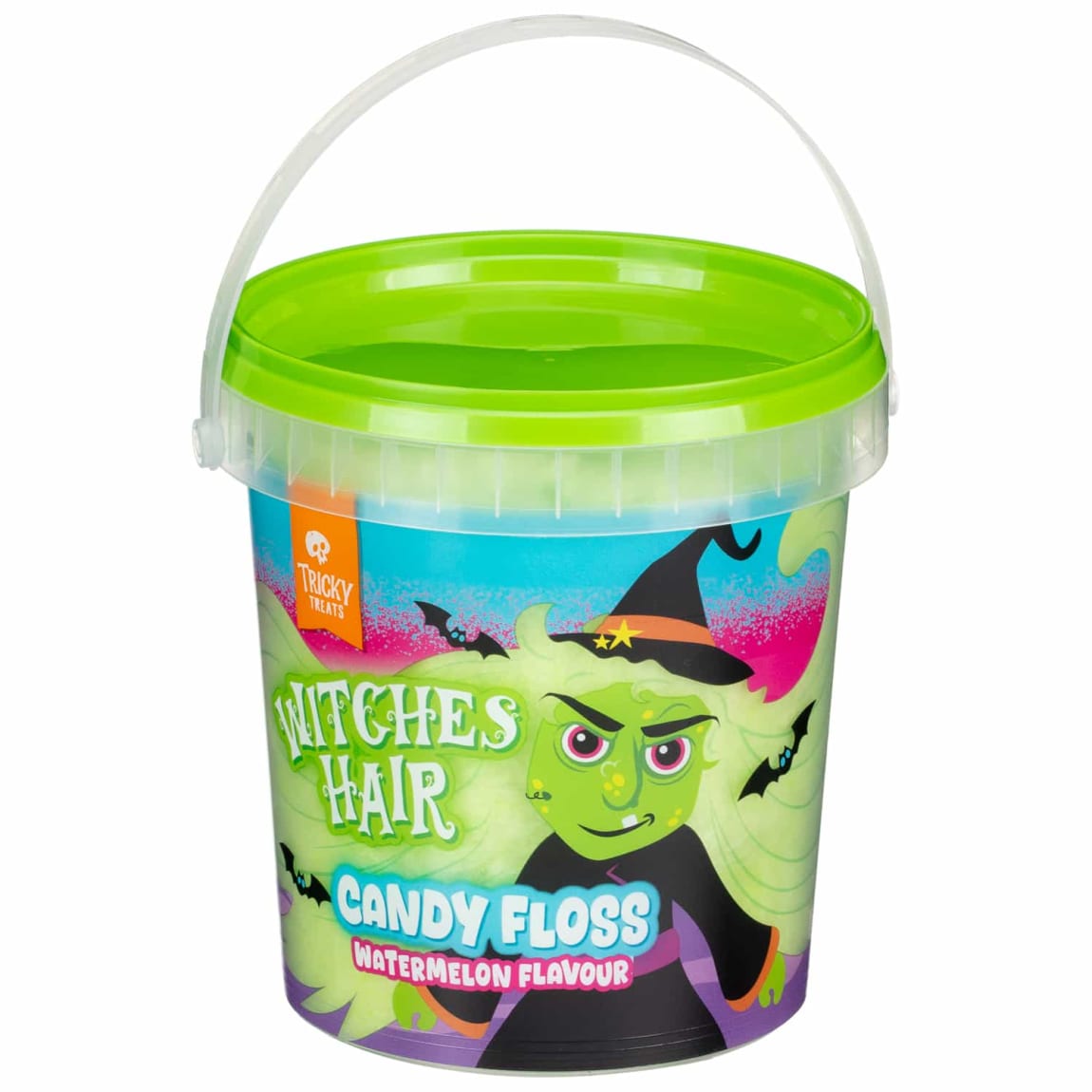 Watermelon flavoured Tricky Treats Witches Hair Candy Floss