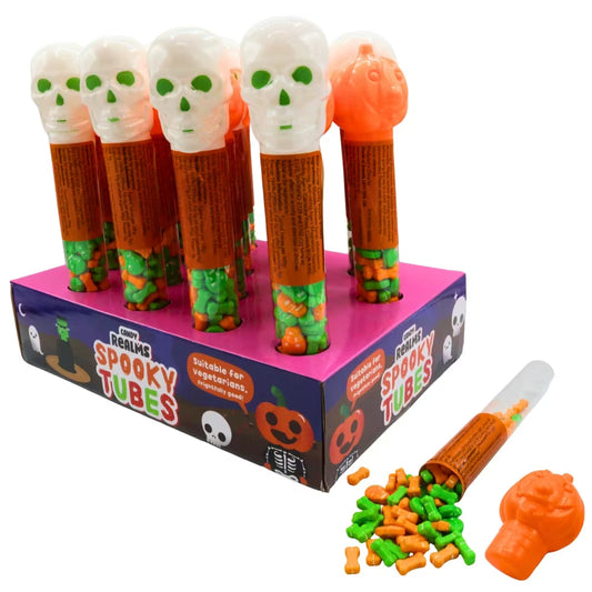 Candy Realms Halloween Spooky Tubes 16 x 50g pumpkin and skull